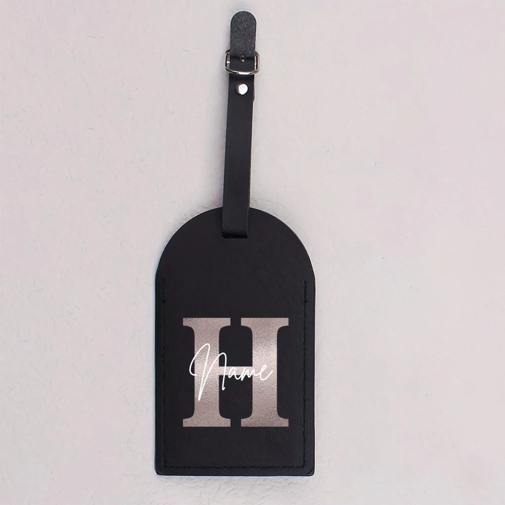 Personalised Monogram Luggage Tag PU Leather for Suitcase Baggage Handbag Tags Travel Bag Suitcase Label Tag Best Gift