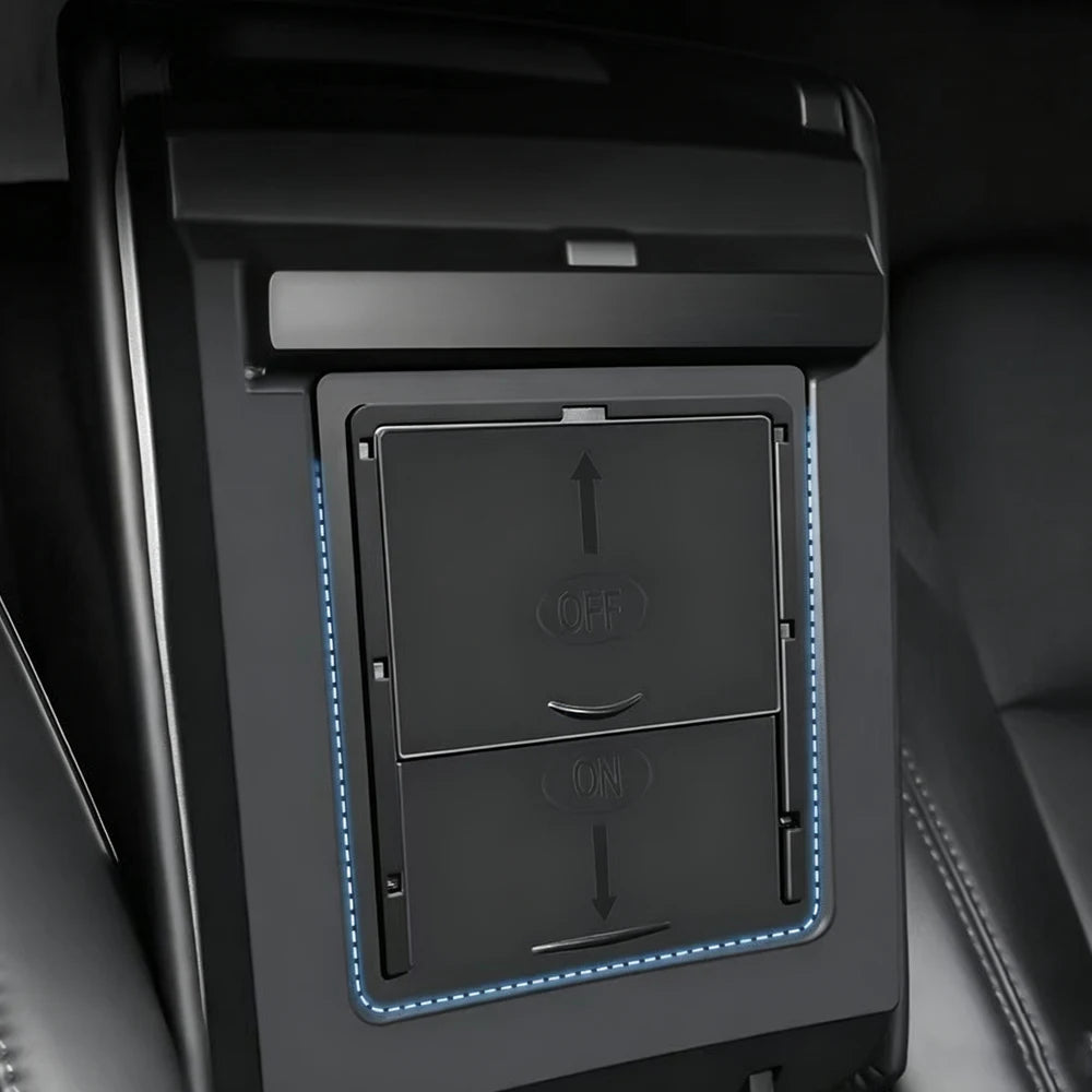 Magnetic Car Center Console Armrest Storage Box For Tesla Model 3/Y 2021-2024 Hidden Armrest Storage Cover Interior Accessory