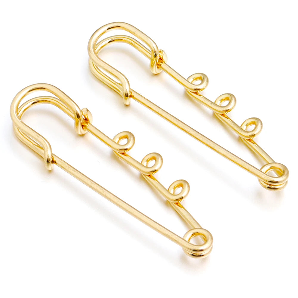 5-10pcs/lot Safety Pins Brooches Blank Base Brooch Pin With Loops Fasteners Pin For DIY Jewelry Making Brooch Charm Accessories