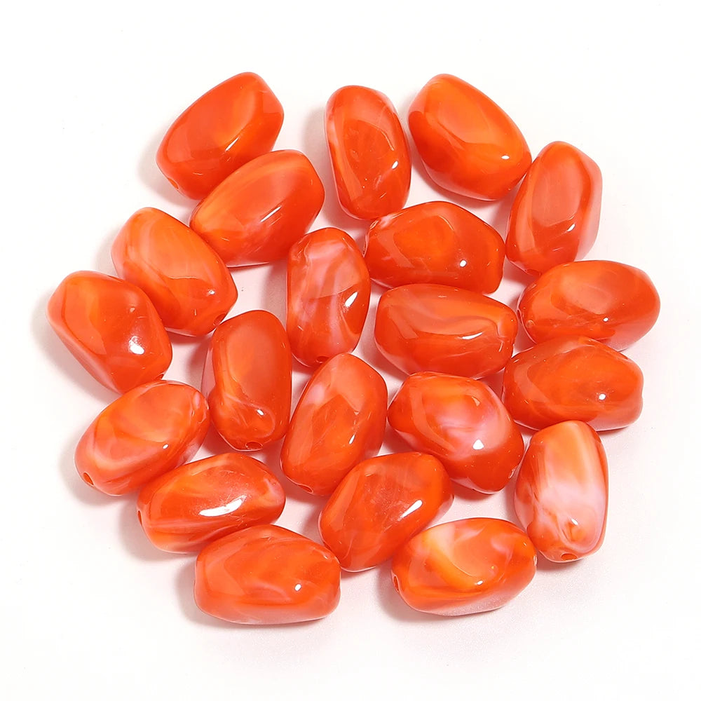 20pcs 12x21mm Irregularity Acrylic Beads Spacer Loose Beads For Jewelry Making DIY Bracelet Earrings Accessories