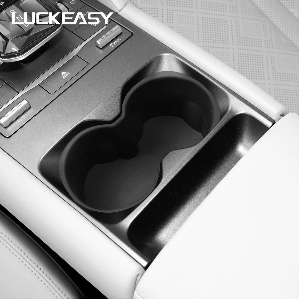 LUCKEASY for BYD Yuan Pro 2024 Car Cup Holder Central Control Drinks Holder Silicone Storage Tray Interior Accessories