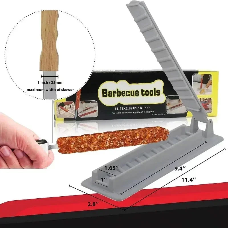 Manual Plastic Kebab Maker Mould Press Barbecue Meat Skewer Kebab Making Outdoor BBQ Tool Gadget