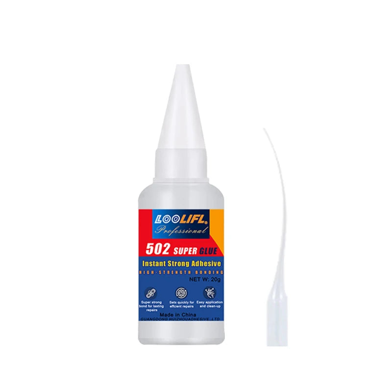 L00LIFL502 Super Glue Instant Adhesive, Transparent Glue for Repairing Sole, Ceramic Plastic, Metal Pottery, Leather, Rubber