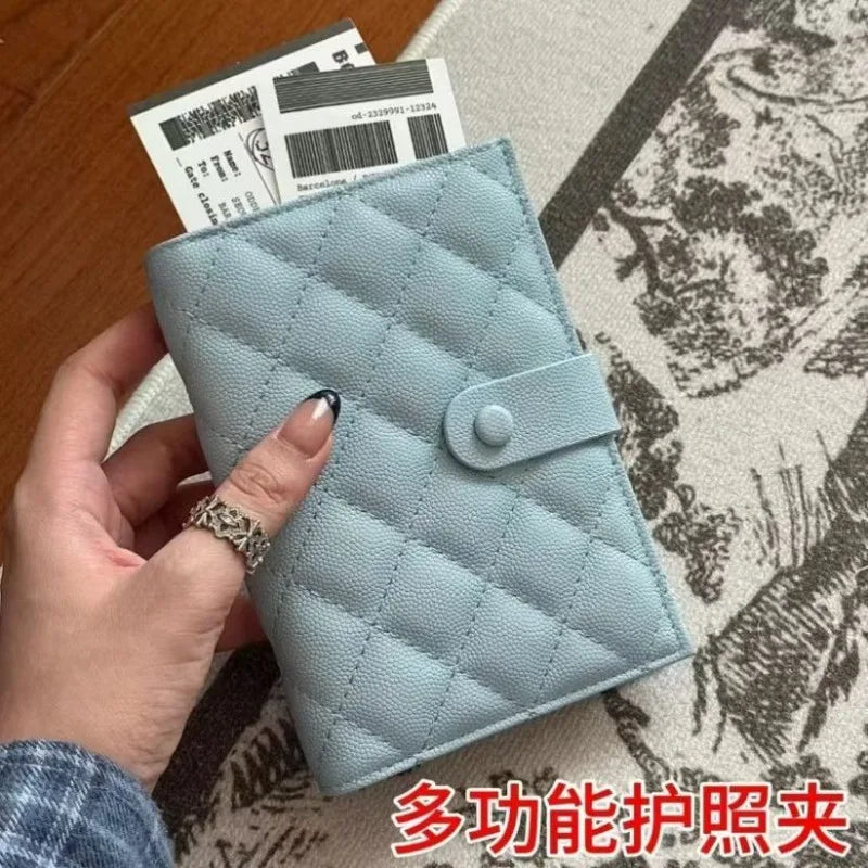 Leather Passport Holder Covers Case Multi-functional Travel Credit Card Wallet Cute Passport Book for Women Hasp Passport Cover