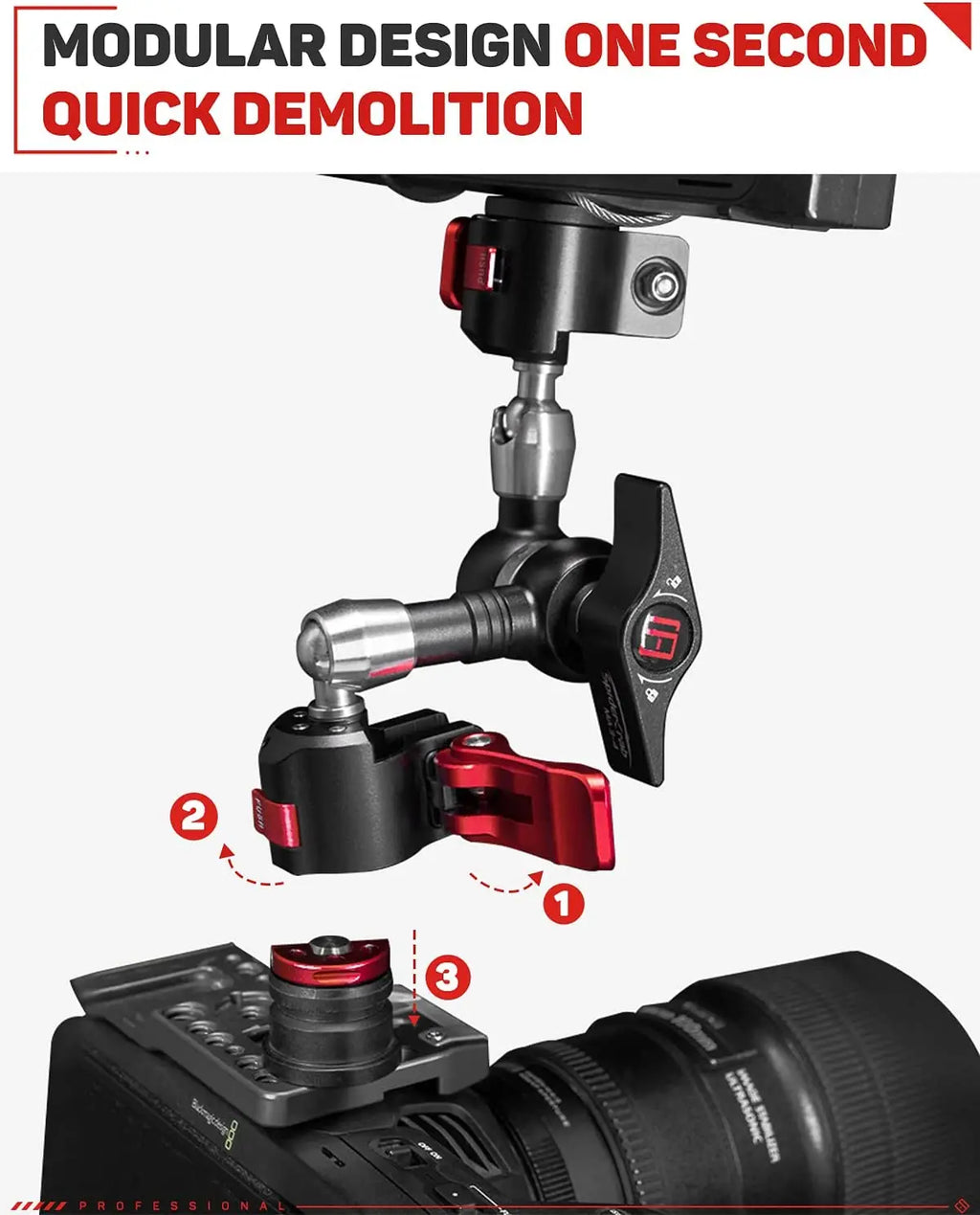 IFOOTAGE Spider Crab Magic Arm Adjustable with Shoe Mount and 1/4'' & 3/8" Tripod Screw for DSLR Camera Rig
