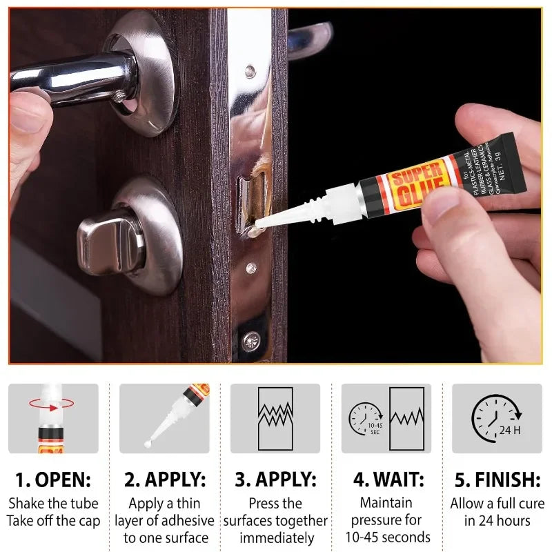 Liquid Super Glue Wood Rubber Metal Glass Cyanoacrylate Adhesive Stationery Store Nail Gel Instant Strong Leather Repair Sealant