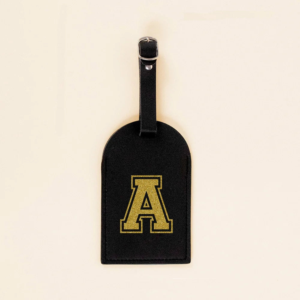 Vintage Initial Print Women PU Leather Luggage Tag Suitcase Label Baggage Boarding Bag Tags Travel Neceser Accessorie Best Gift