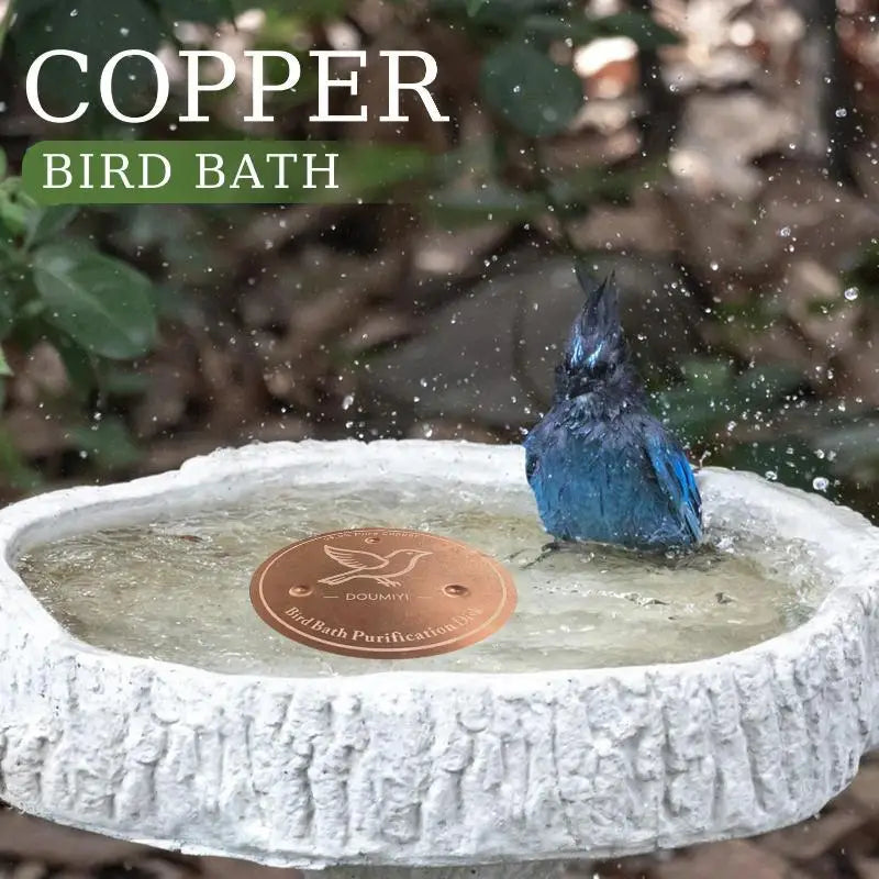 New【Bird Bath Copper Disk Copper Cleaning Disk Feeder Accessory Triple-Point Support Purifier Plate Patio Fountain Garden Bowl】