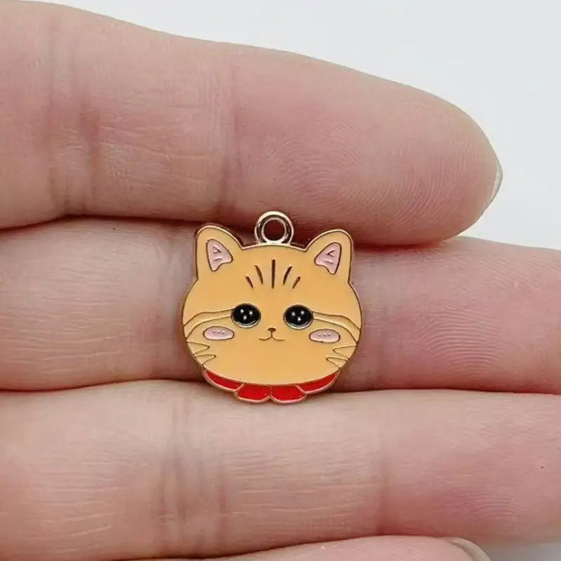 10pcs Cartoon Animal Pet Dog Puppy Footprint DIY Alloy Drip Oil Keychain Necklace Jewelry Pendant Pendant