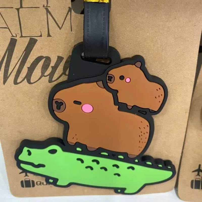 Travel Accessories Luggage Tag Cartoon Capybara PVC Suitcase ID Addres Holder Baggage Boarding Tags Portable Label
