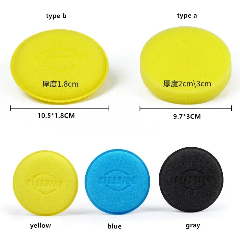 12Pcs Car Waxing Polishing Pad Home Car Wash Care 10cm Car Cleaning Kit Car Foam Sponge Wax Applicator Cleaning Detailing Pads