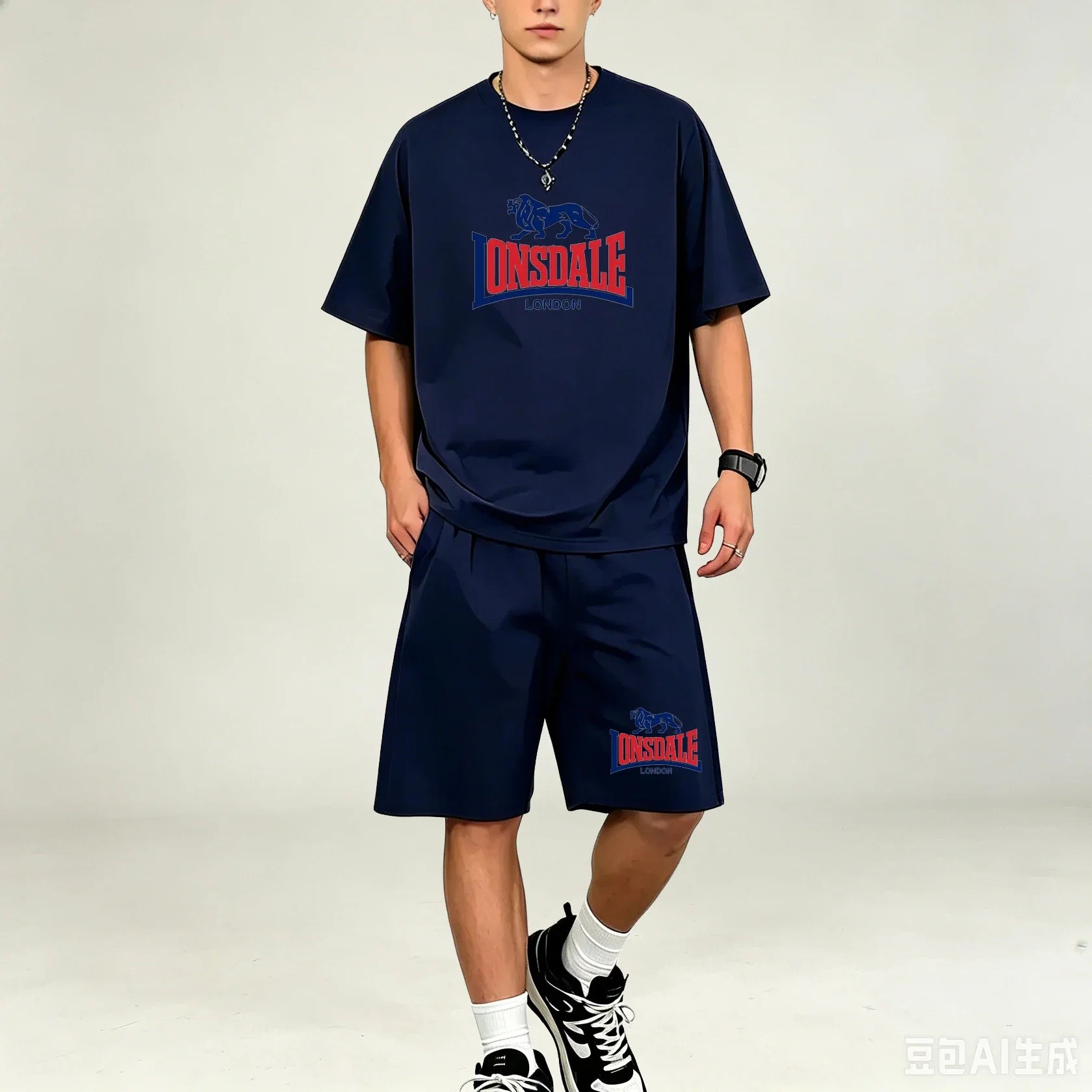 Men T‑Shirts Sets Daily‑Style 2‑Piece T‑Shirts Sets Printed Tops With Drawstring Shorts Quick‑Dry Breathable Casual‑Sport Outfit