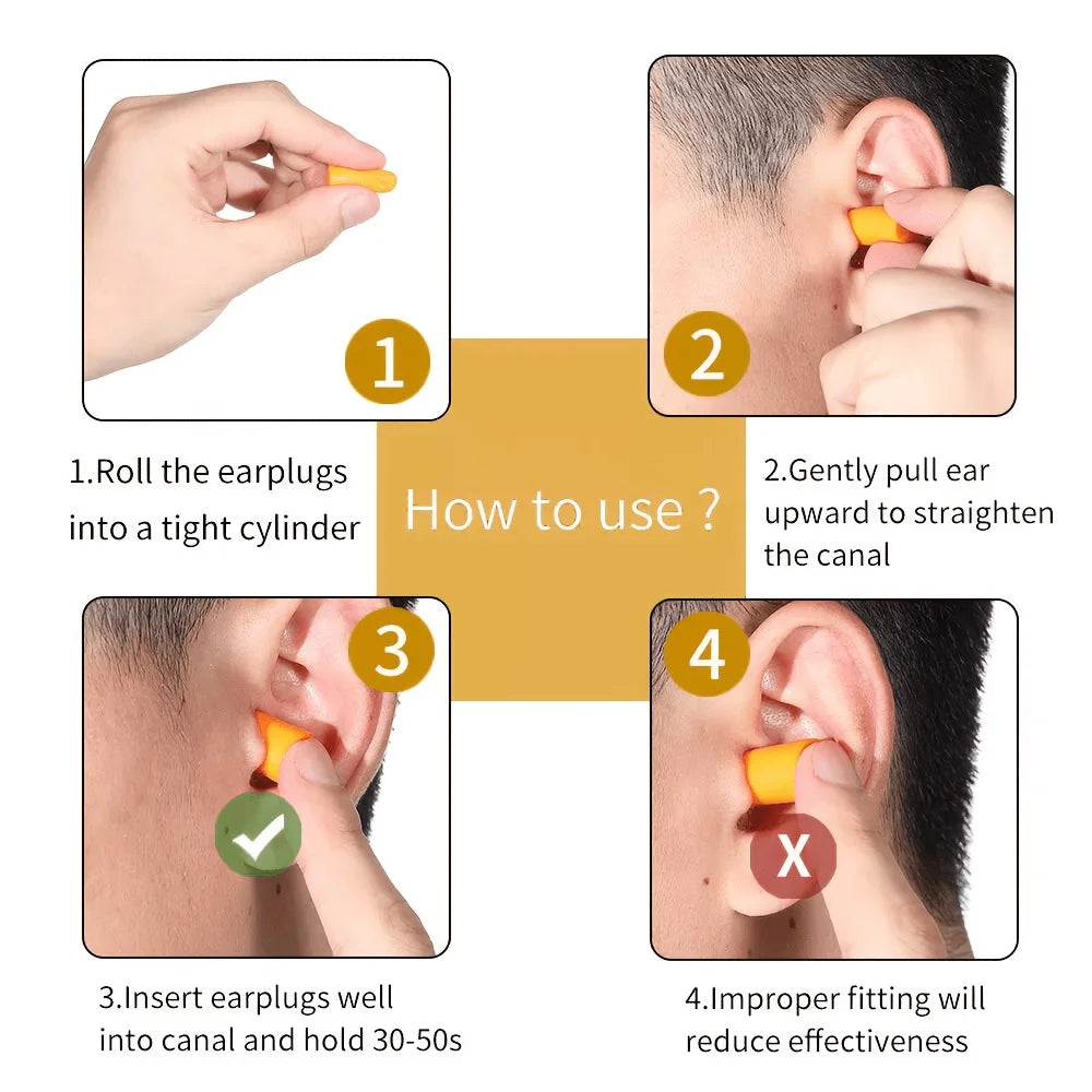 Anti-noise sponge earplugs PU foam anti-noise noise reduction sleep work noise reduction anti-noise snoring