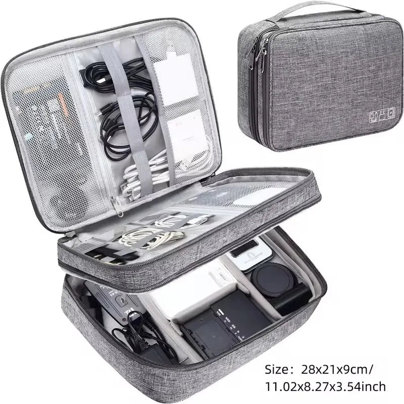 Electronics Organizer Bag Waterproof Carrying Pouch Travel Bag Universal Cable Organizer Electronics Storage Bag Accessories