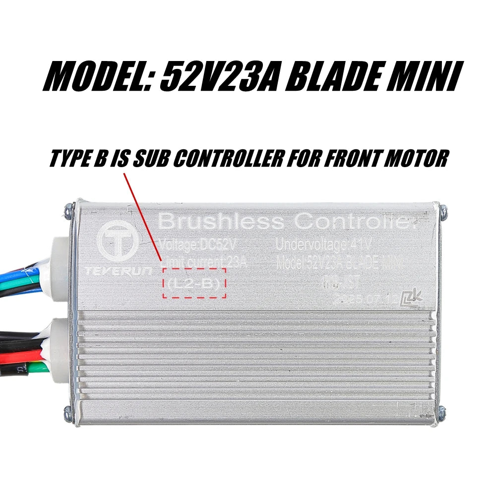 2025 New Version 52V23A Controller for TEVERUN BLADE MINI PRO Electric Scooter 52V 23A Newest APP Version for Front & Rear Motor