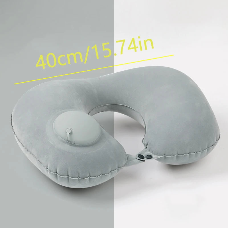 Inflatable Foot Rest Pillow Travel Portable Adjustable Layers Height   Airplane  U Shaped Press Inflatable Pillow