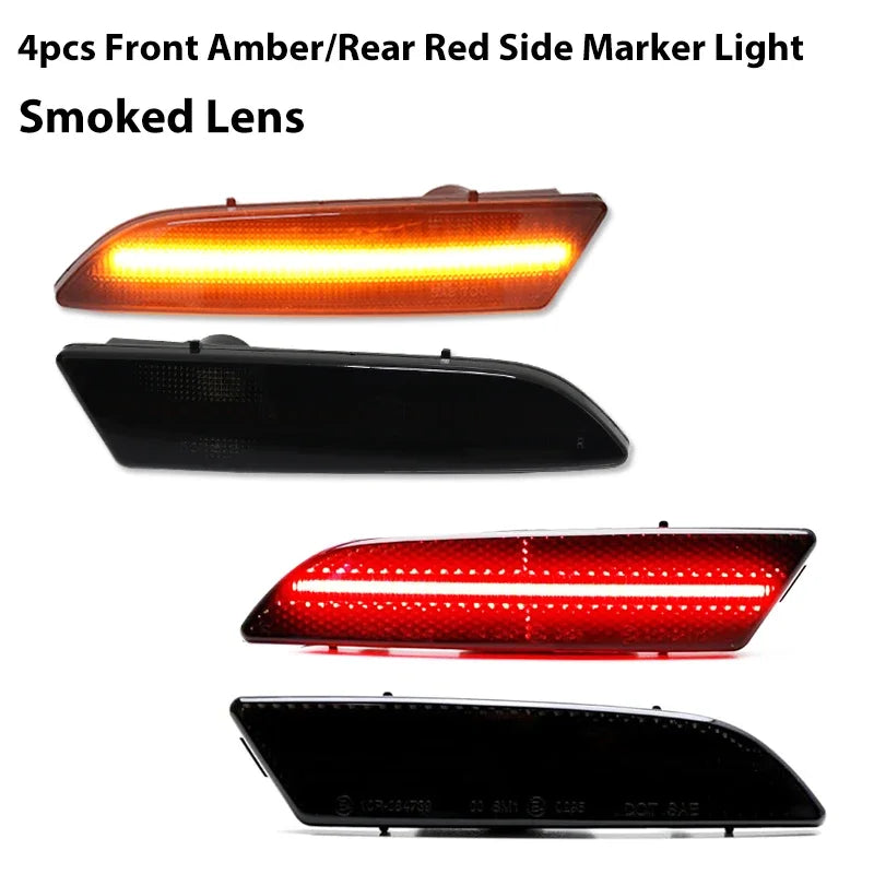 2PCS Amber Yellow Front Side Marker LED Lights For 2004-2008 Chrysler Crossfire Front Bumper Turn Signal Lamp Assembly 12V T10