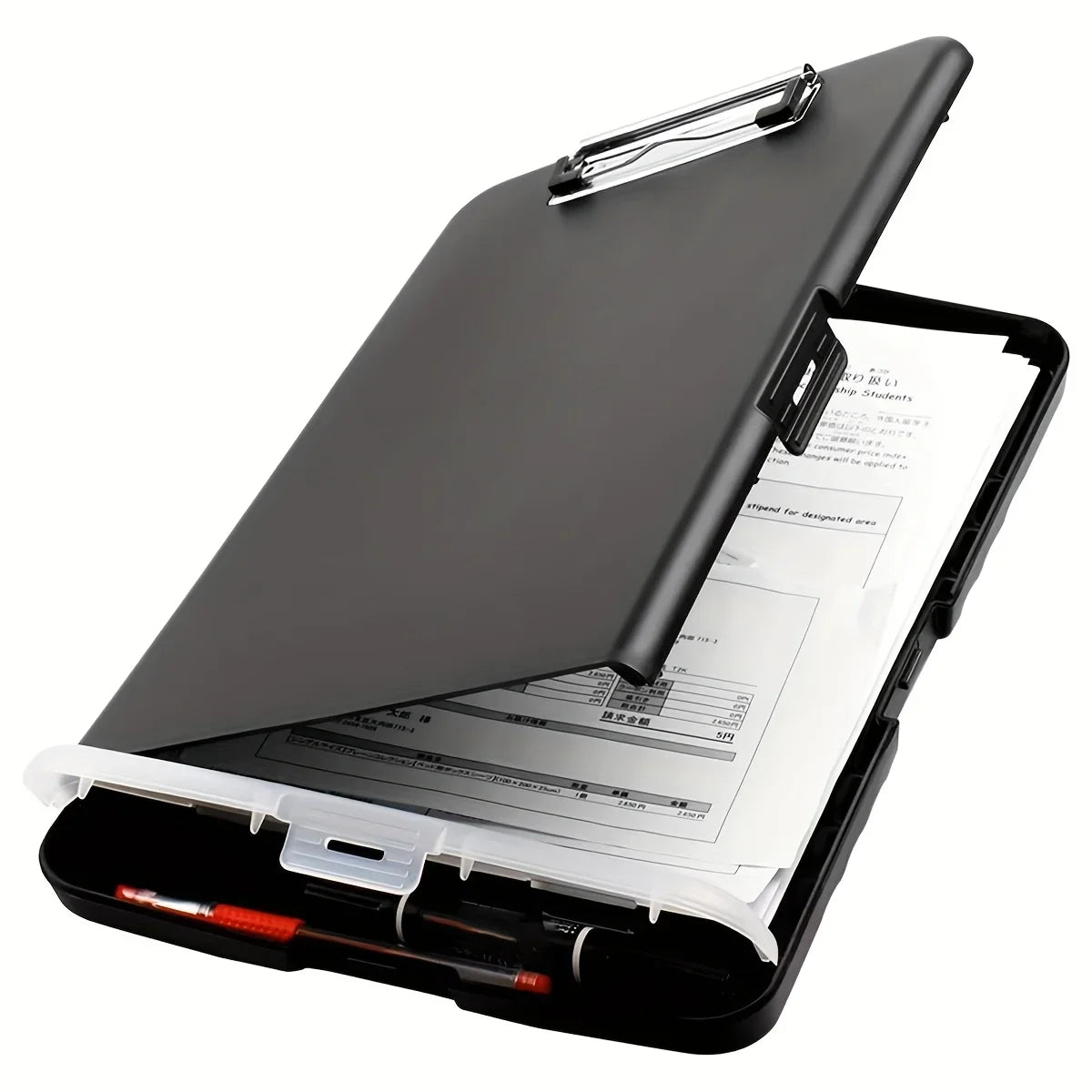 1pc XP010 Large A4 Waterproof File Box with Pen Slot, Desktop Plastic Document Holder and Writing Board Organizer