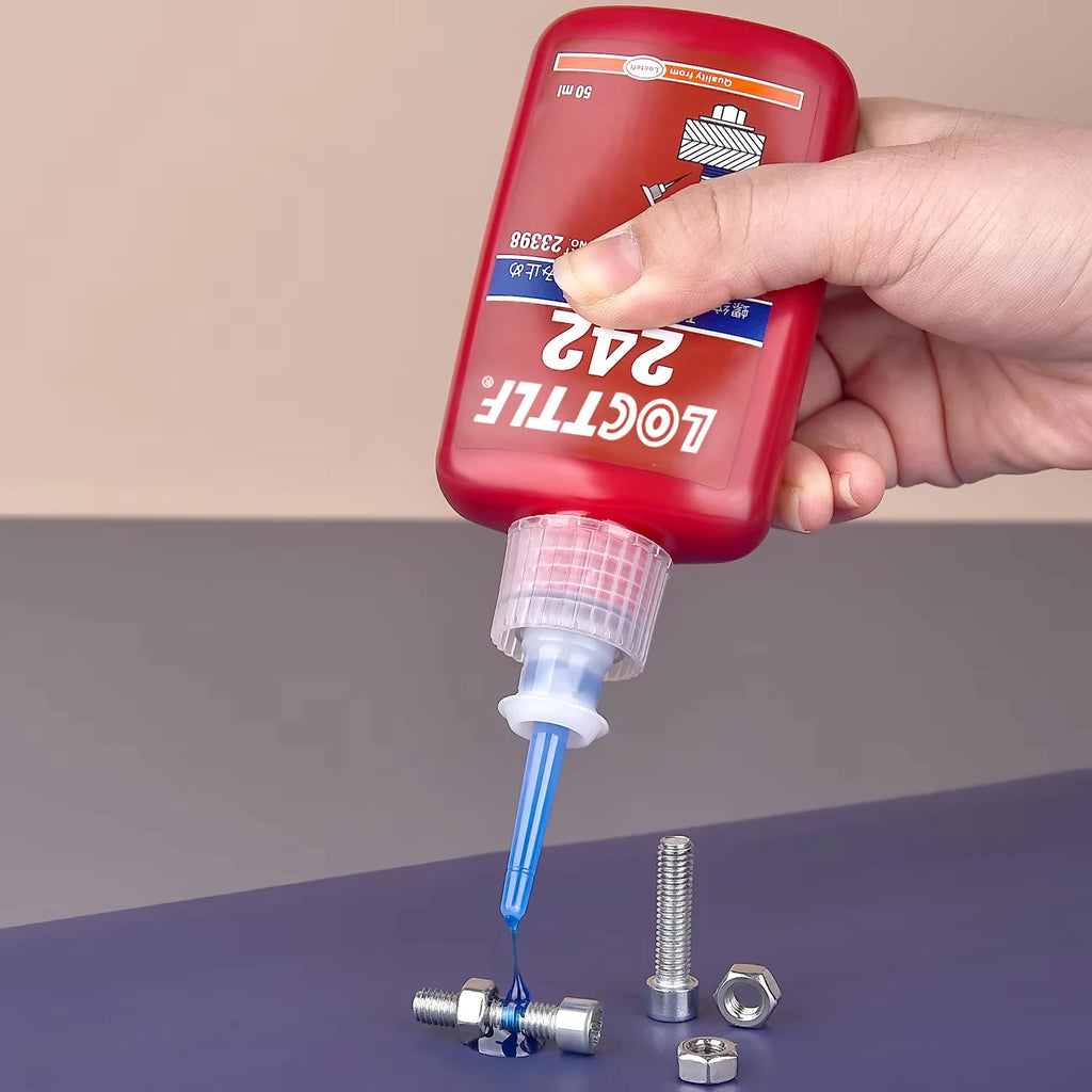 50ml Threadlocker Blue Red Anaerobic Adhesive Medium High Strength Anti-Loosening Screw Glue For Nuts Bolts Fasteners Quick Cure
