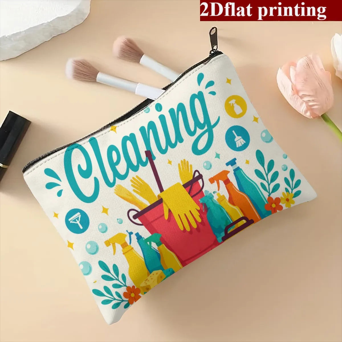 Printed storage bags are suitable for various household storage needs, including cosmetics, medicines, stationery, and hair clip