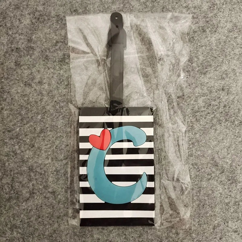 Newest Cute 26 Letters Luggage Travel Accessories Tag Silica Gel Suitcase ID Addres Holder Baggage Boarding Tag Portable Label