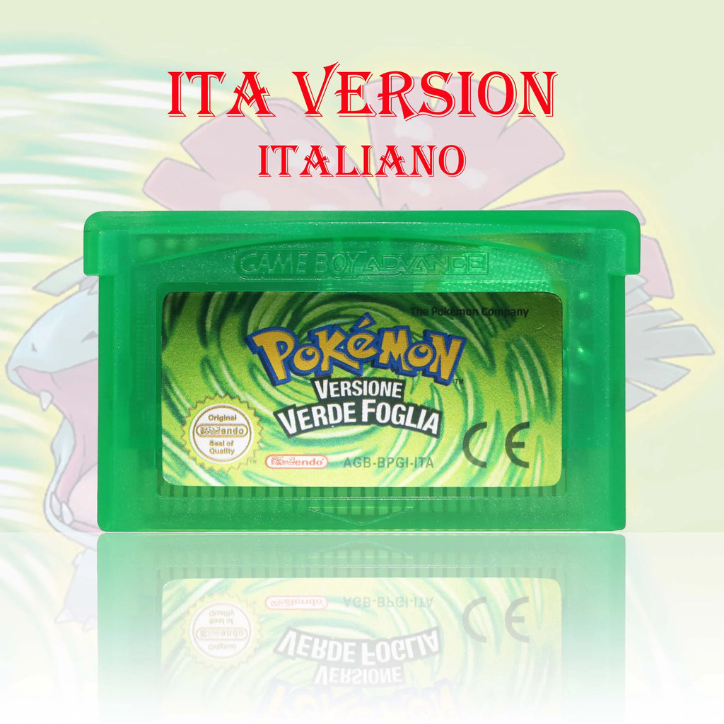 GBA/GBC ITA Version Pokemon Rubino/Zaffiro/Smeraldo/Cristallo/Verde Game Cartridge Video Game Card High Quality with Battery