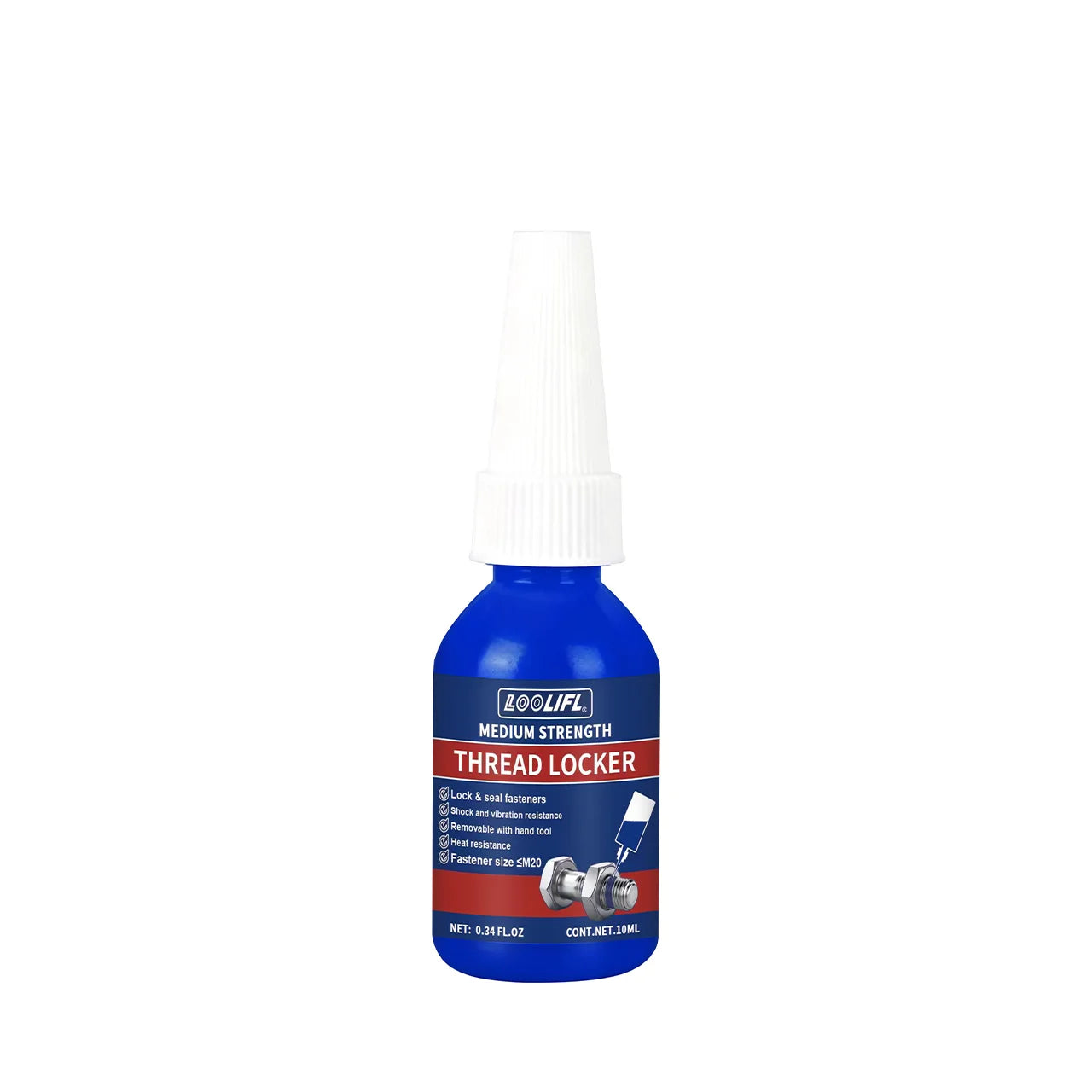 Threadlocker, Fast-Drying, Medium-Strength Screw Locking Agent, Anaerobic Adhesive, Anti-Loosening Screw Glue, Nut and Screw Fastening Adhesive, Removable