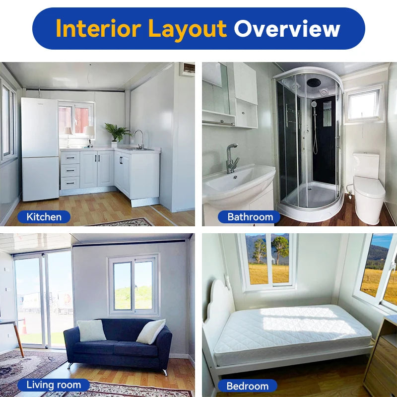 Polyester Cover Luxury Home Kit Low Cost 3 Bedroom Prefabhouses Foldable Prefab House With Rice Box French Polynesia