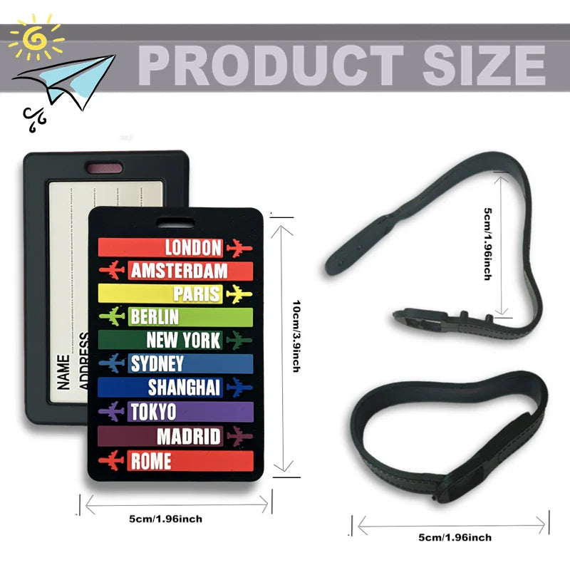 New Letter & Airplane Shaped PVC Luggage Tag – Name ID Baggage Identifier, Compact Travel Accessory