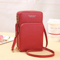 2024 New Large Capacity Multi functional Solid Color Fashion Simple Single Shoulder Small Bag Touch Screen Crossover Mobile Phon