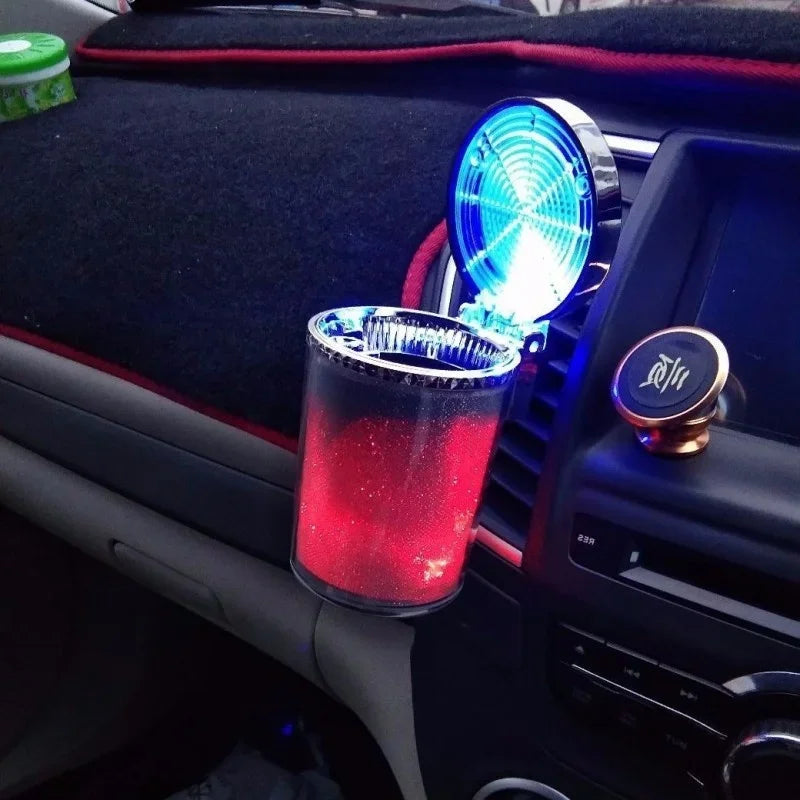 Portable LED Smokeless Ashtray Car Cigarette Lighter Cup Holder Auto Accessories Car Interior Clean Air Purifier