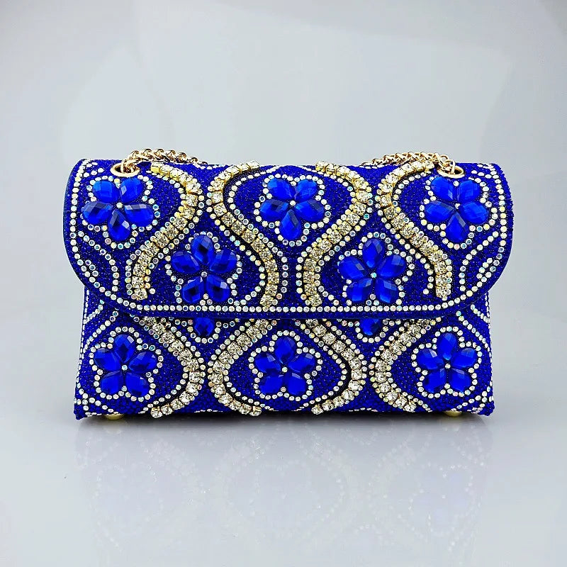 New Fashion Celebrity Rhinestone Bag Clothing Alloy Xiaoxiangfeng Shoulder Crossbody Dinner Bag