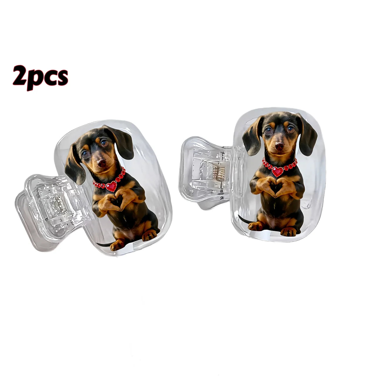 2pcs Cute Dachshund with Heart Pattern Portable Toothbrush Head Cover Storage Case Toothbrush Protective Cover Holder Party Gift