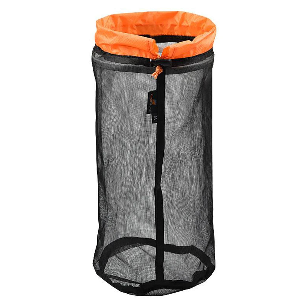 Outdoor Ultralight Mesh Storage Bag Breathable For Sports Camping Drawstring Storage Pack Hiking Travel Tools Compression Bags