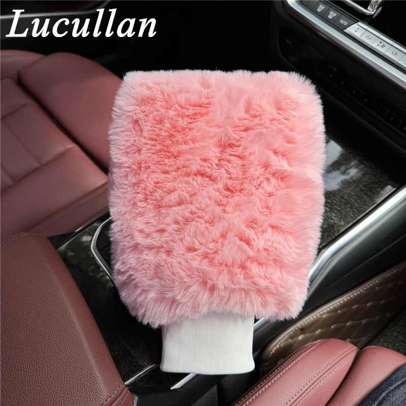 Lucullan Pink Synthetic Wool Wash Mitt Soft and Scratch-Free For Washing and Polishing