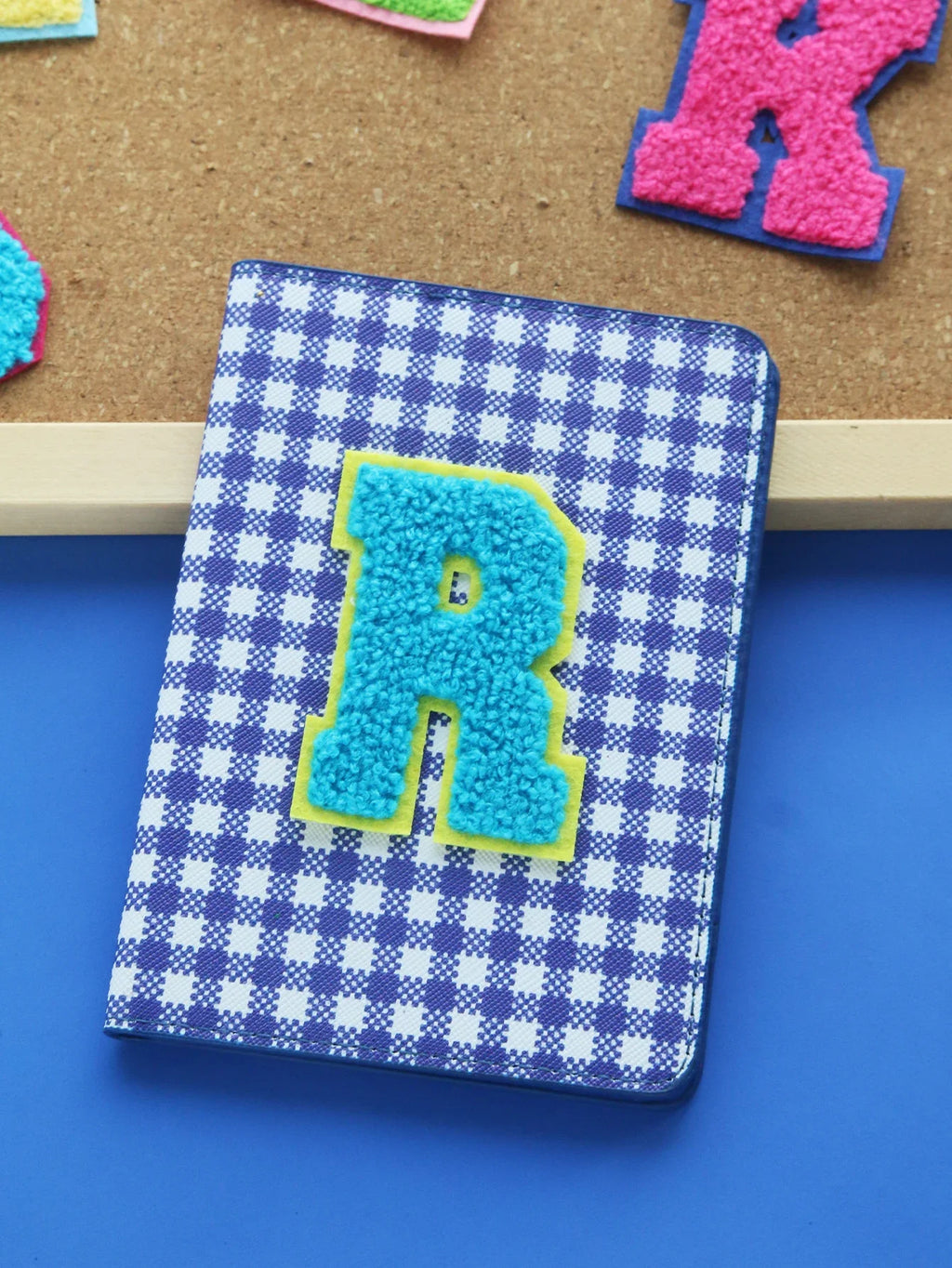 Personalized Colorful Grid Pattern Passport Cover Customized Letter Passport Holder Vibrant Cute Pattern Cover