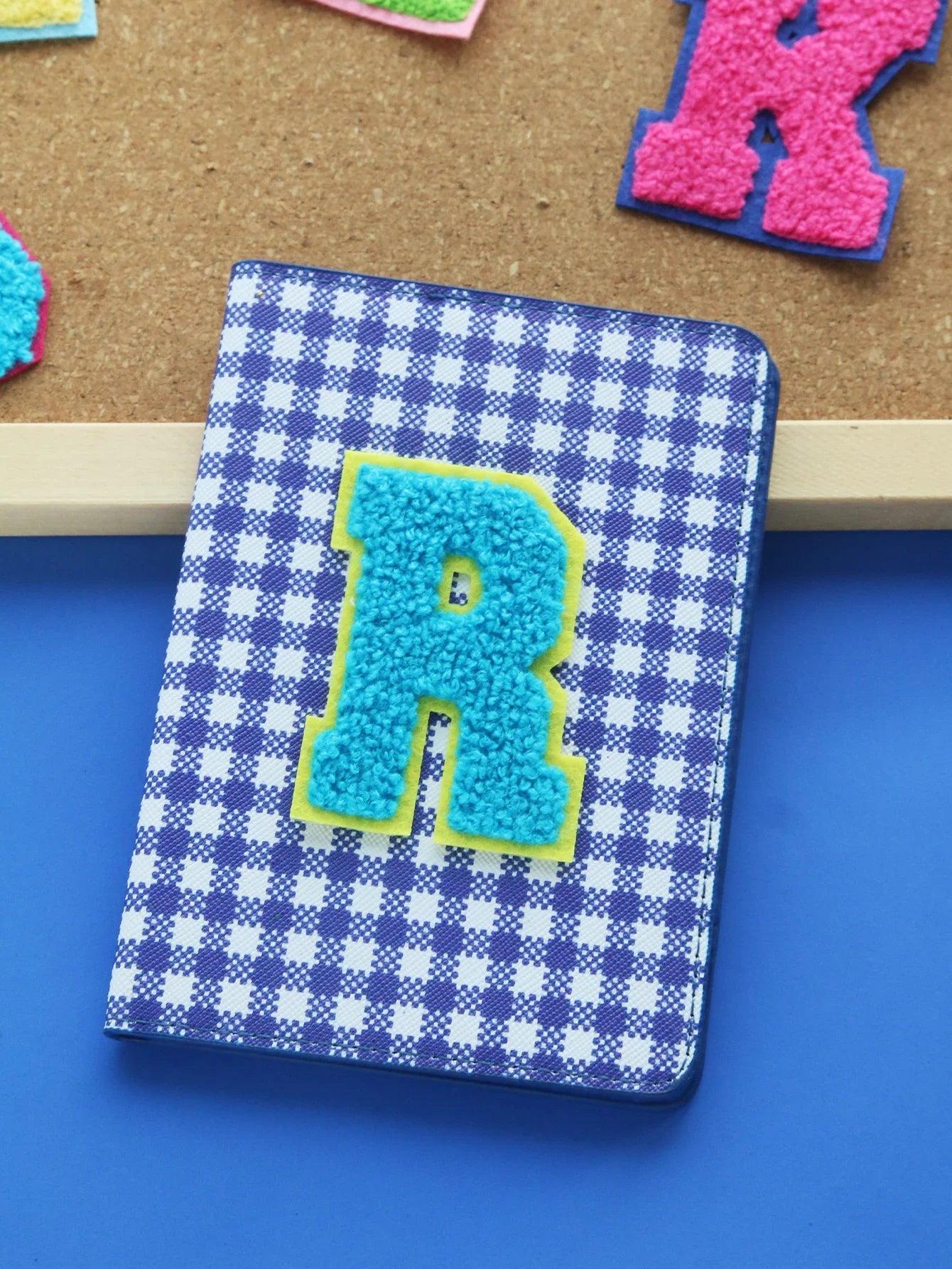 Personalized Colorful Grid Pattern Passport Cover Customized Letter Passport Holder Vibrant Cute Pattern Cover