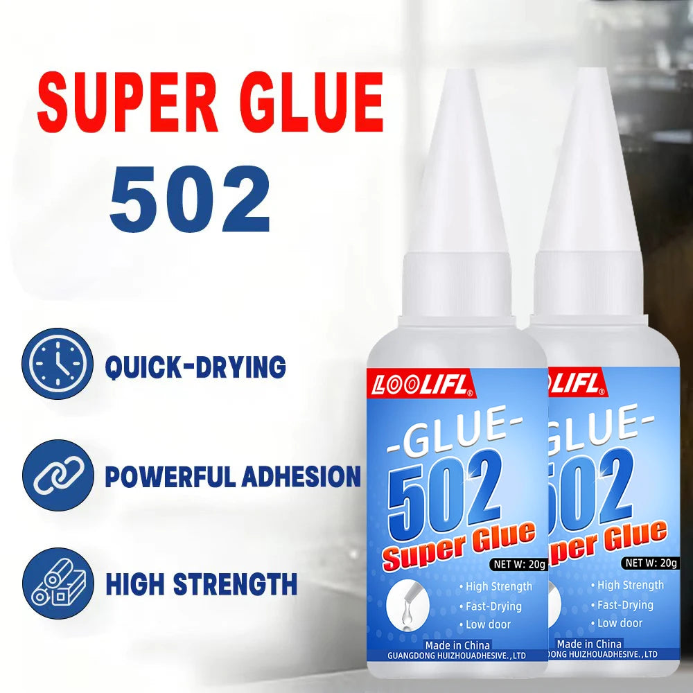 Super Glue Transparent 20g, Multi-Purpose Super Glue Cyanoacrylate Adhesive for Repairing Shoes, Ceramics, Plastic, Leather, Glass, Models, Metal, Wood, Pottery, Instant Bonding