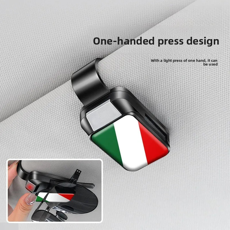 Car Sun Visor Sunglasses Clip Holder, Multi-Functional Eyeglasses Hanger Card Ticket Organizer Auto Interior Storage Accessories
