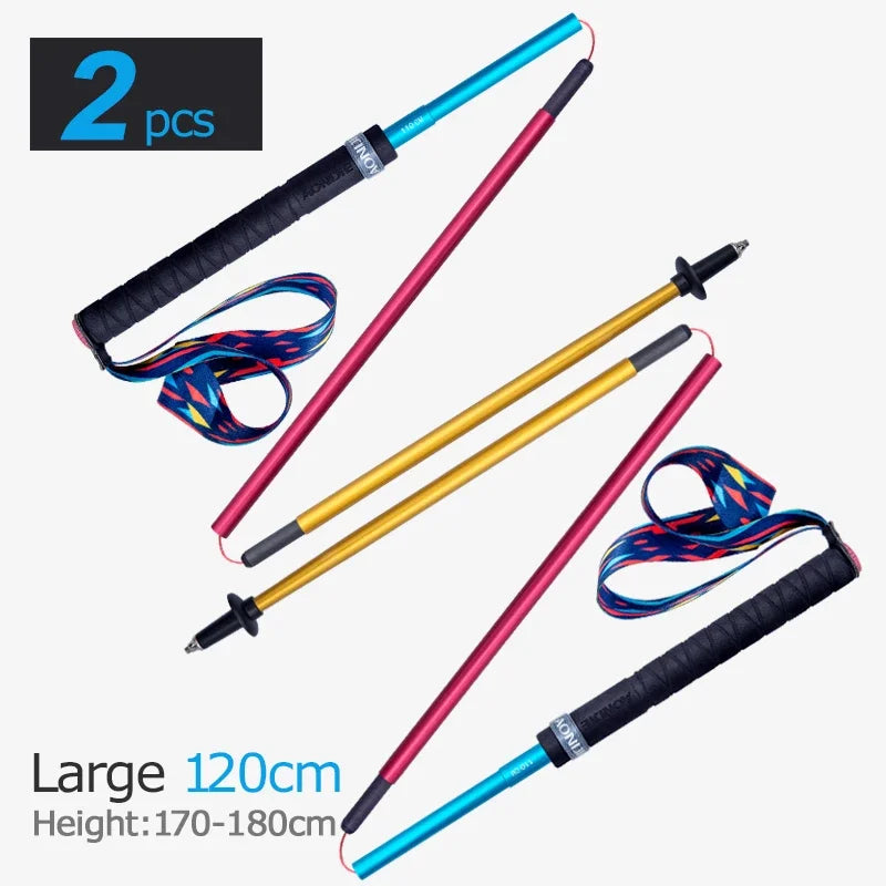 2pcs AONIJIE E4201 Trekking Pole Lightweight Folding Collapsible Quick Lock Hiking Pole Trail Running Walking Stick Carbon Fiber