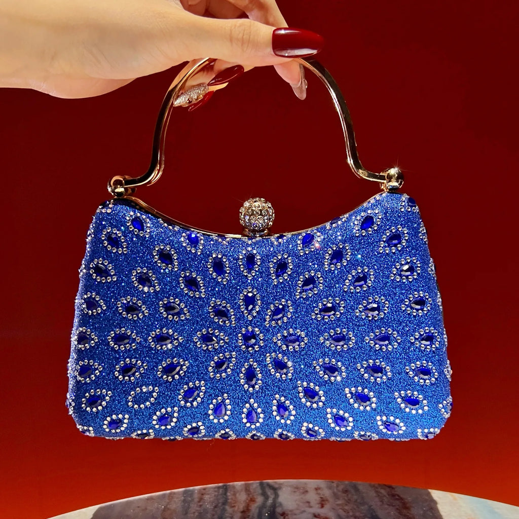 New diamond-encrusted handbag fashionable women's handbag dinner bag exquisite chain messenger women's bag
