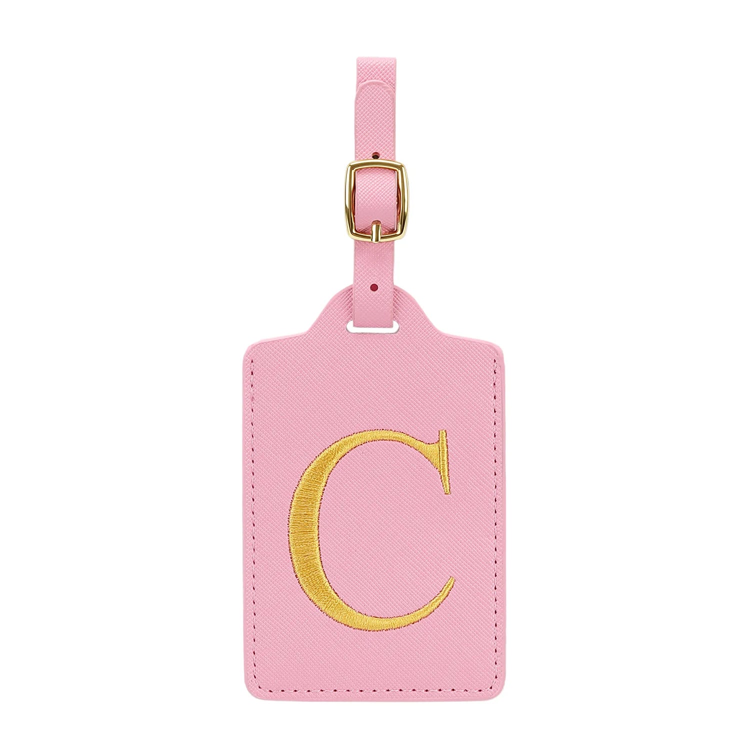 MIYIN 26 letters Luggage Tags for Suitcases PU Leather Privacy Protection Bag Tags Travel Accessories Essential, Pink