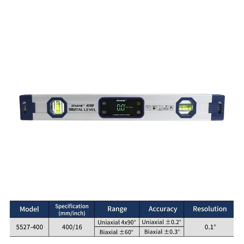 SHAHE Spirit Bubble Electronic Inclinometer Digital Level and Protractor with Large LED Backlight and Magnetized V-Groove Base