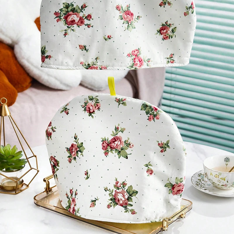 Househeld Teapot Keep Warm Cover Fabric Art Fragment Flower Cotton Dust Cover Anti-scald Cup Kettle Thermal Insulation Cover