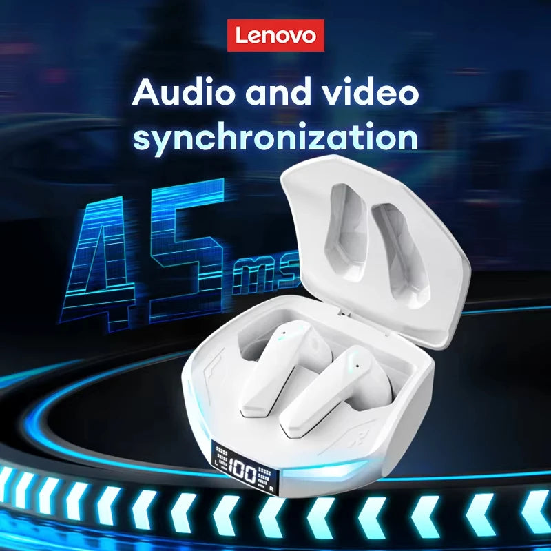 Choice Lenovo XT53 Earphone Wireless Bluetooth 5.4 Headphones Low Latency Gaming Headset Noise Reduction LED Display Earbuds New