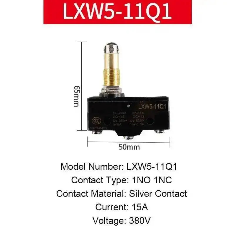 5pcs Micro Limit Switch Small Limiter Travel Switches LXW5-11G1/G2/Q1/M3 Screw Foot 1NO 1NC Silver Contact