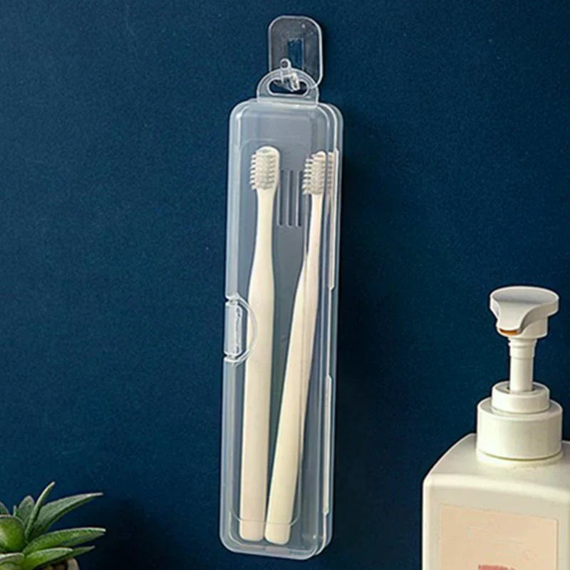 Transparent toothbrush holder, portable toothbrush box, plastic travel toothbrush box, practical travel accessories
