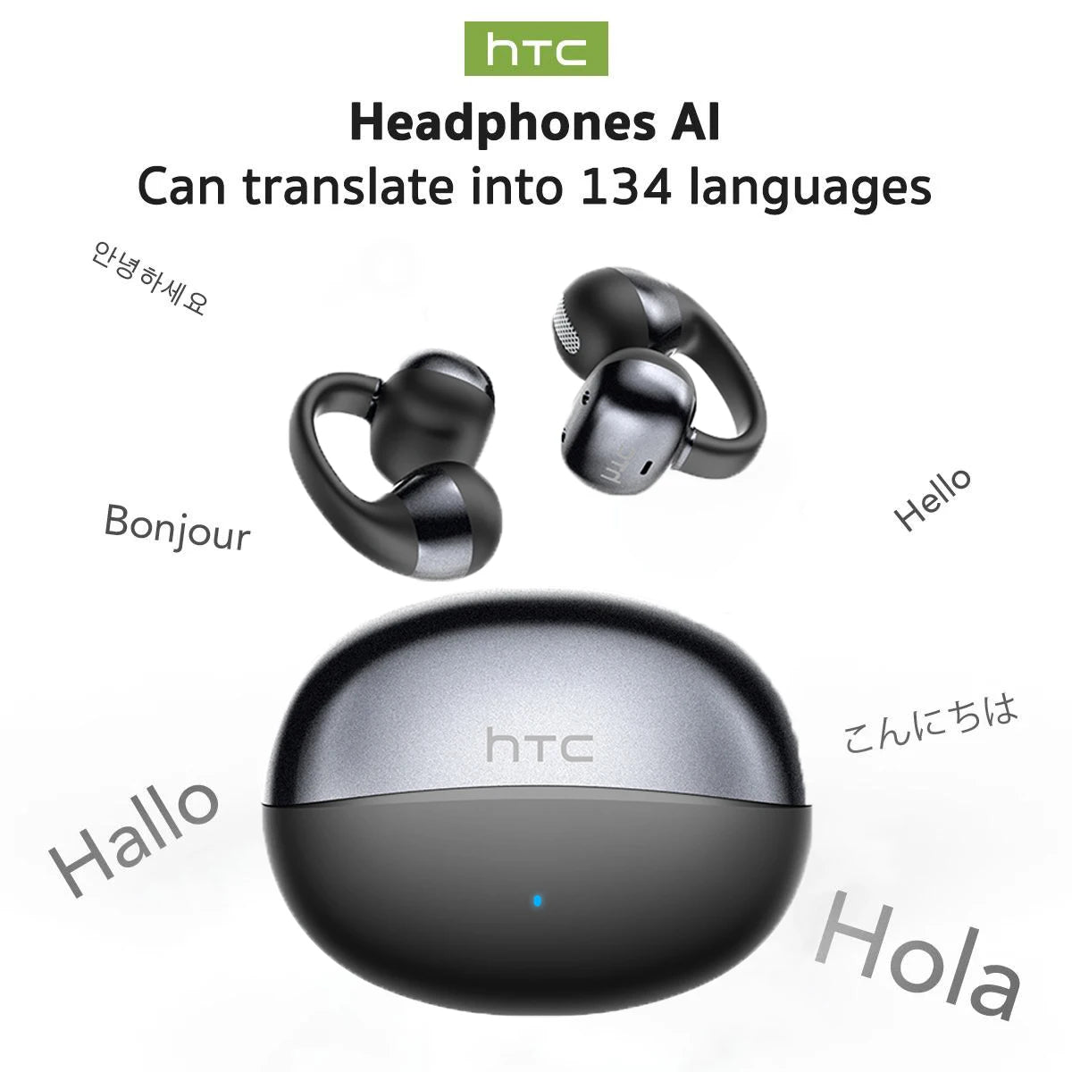 Auriculares Traductor DeIdioma 2026 AI Real-Time Translator Comfortable Sport Earbuds HTC NE56 Surround Sound for Work Travel