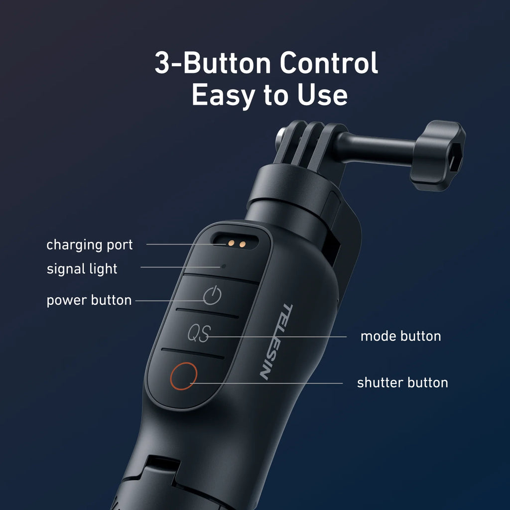 TELESIN Waterproof Bluetooth Floating Selfie Stick Tripod for DJI Osmo Action 6 5 Pro 4 15M Diving Stick 3-in-1 Hand Grip Tripod