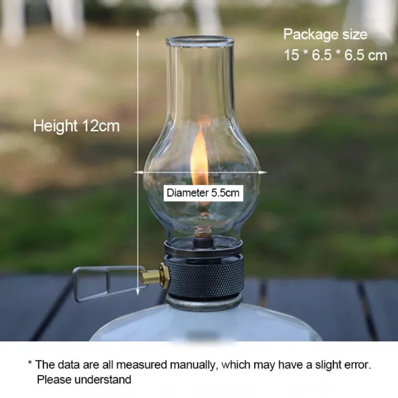Portable Butane Gas Light，Suitable for Camping、Fishing and Picnic，Compact Outdoor Candle Light with Night Lighting